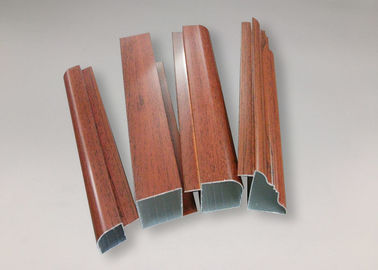 Wood Color 6030 T6 Aluminum Sliding Door Profile , Aluminium Door Extrusions