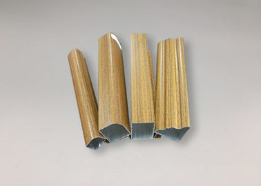 Wood Color 6030 T6 Aluminum Sliding Door Profile , Aluminium Door Extrusions